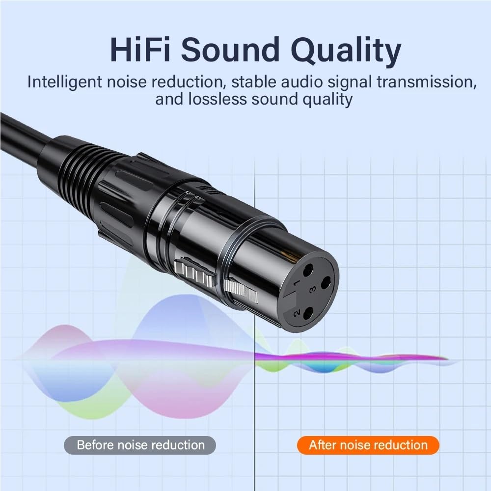 Cavo audio RCA a XLR maschio/femmina for amplificatore Mixer Altoparlante Karaoke Adattatore for microfono 1m 2m 3m 5m 10m 15m lungo(Female XLR,10m)