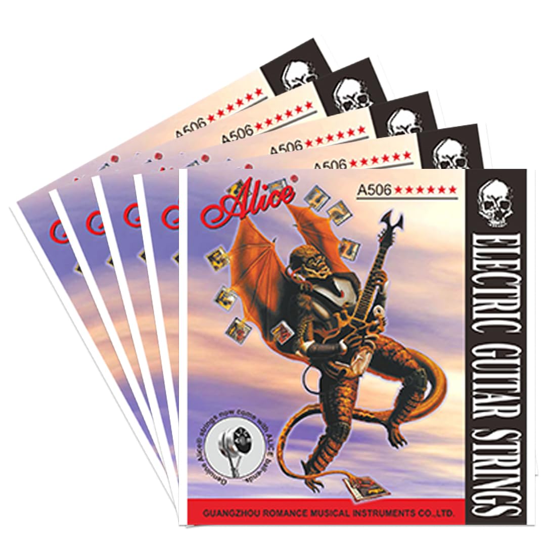 ALICE A506 Electric Guitar String Set, Plated Steel Plain String, Nickel Plated Alloy Winding PACK OF 5-image-22
