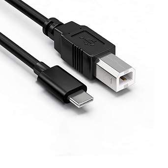USB B to USB C Printer Cable 10FT, Compatible with MacBook Pro Air, iPad Laptop, MIDI Cable for Yamaha Casio Digital Piano MIDI Keyboard DJ Controller DAC,Type C to Type B Printer Cord - Black
