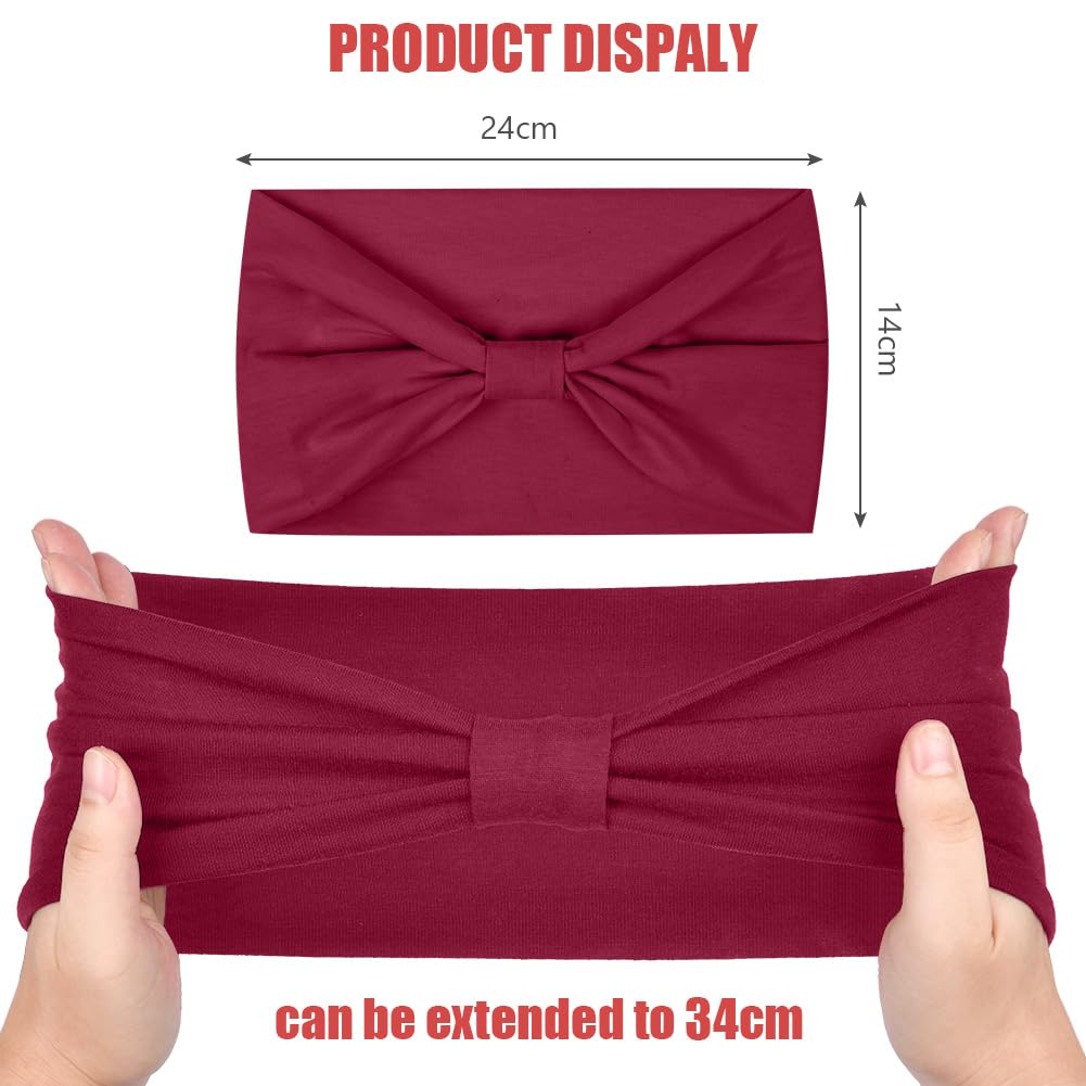 flintronic 4Pcs Women's Elastic Headbands, Wide Bow Hairband, Fashion Yoga Hair Bands, Wraps Bow-Knot Cute Hair Bands - Image 2