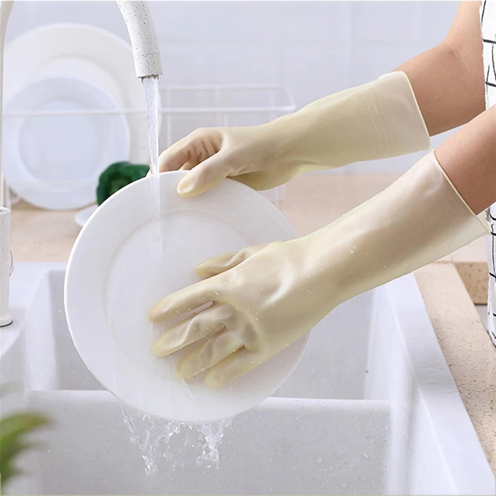 4 Paar Gummihandschuhe Für Haushalt – Wiederverwendbar, Rutschfest, Wasserdicht