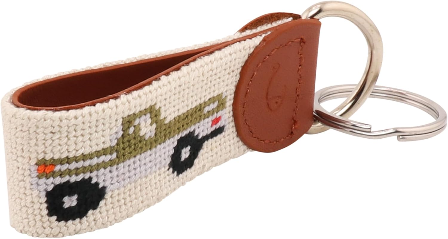 Leather Hand-Stitched Needlepoint Key Fob or Key Chain image 4