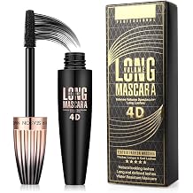4D Silk Fiber Lash Mascara, Waterproof Long Lasting Mascara Black Volume and Length Natural, Exquisitely Full, Lengthening Thickening Softer Fuller Lashes Amplify Smudge-Proof Eyelash Mascaras,1 Pack