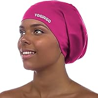 Vista 13 de Gorra de natación extragrande – gorro de natación para cabello largo, rastas, cabello ondulado, extensiones de cabello, trenzas, rizos y afros