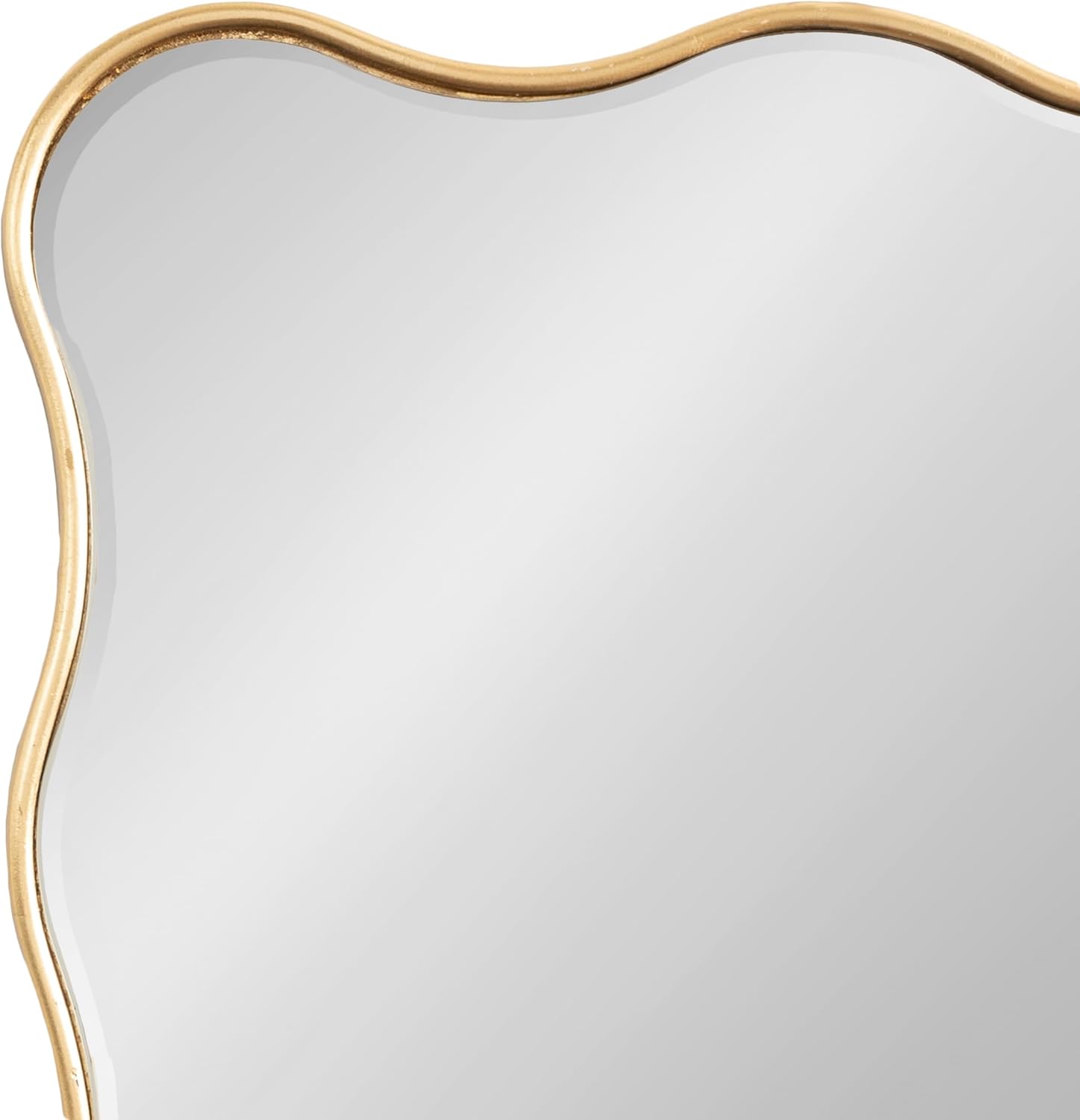 Kate and Laurel Viona Modern Scalloped Rectangle Panel Mirror, 24 x 42, Gold, Decorative Wavy Full-Body Mirror with Unique Rippled Edge for Use as Entryway Wall Decor