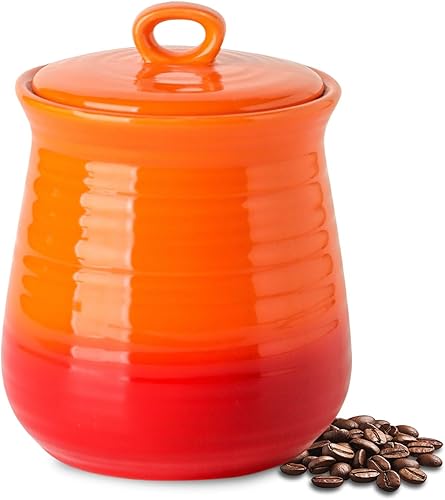 Hasense Kitchen Canisters - Tarro de cerámica para almacenar alimentos, tarro de galletas con tapa hermética para encimera, elegante recipiente de