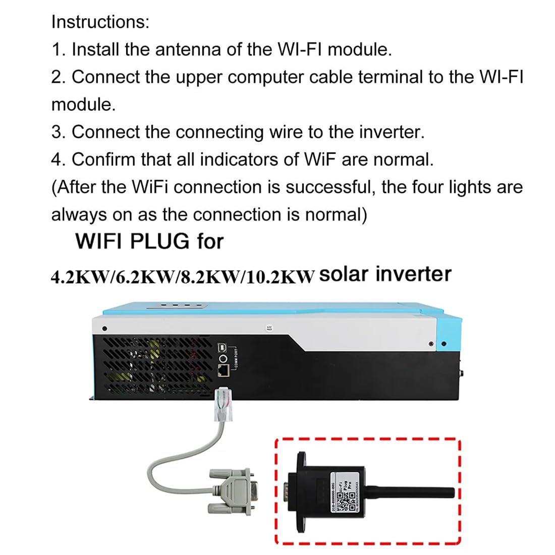 Anern Falowniki słoneczne Moduł WiFi ABS Stabilny pilot zdalnego monitorowania Komponent elektroniczny RS232 falowniki słoneczne moduł WiFi dla hybrydowego falownika słonecznego bez połączenia z
