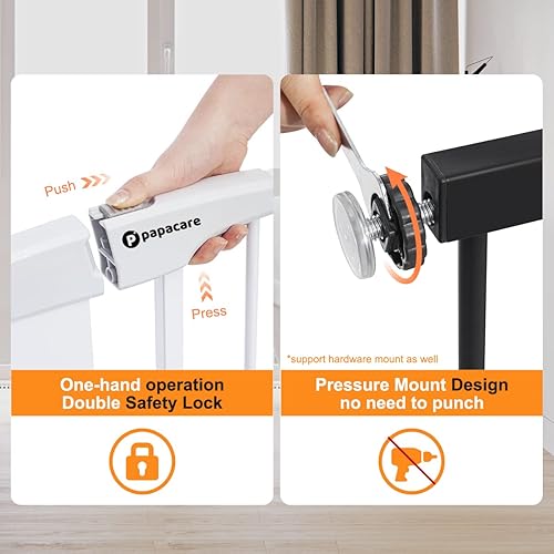 Miniatura 3 de Papacare Puerta extra alta para bebés de 36 pulgadas para puertas de escaleras, se adapta a aberturas de 29.5 a 48.8 pulgadas de ancho, puerta extra