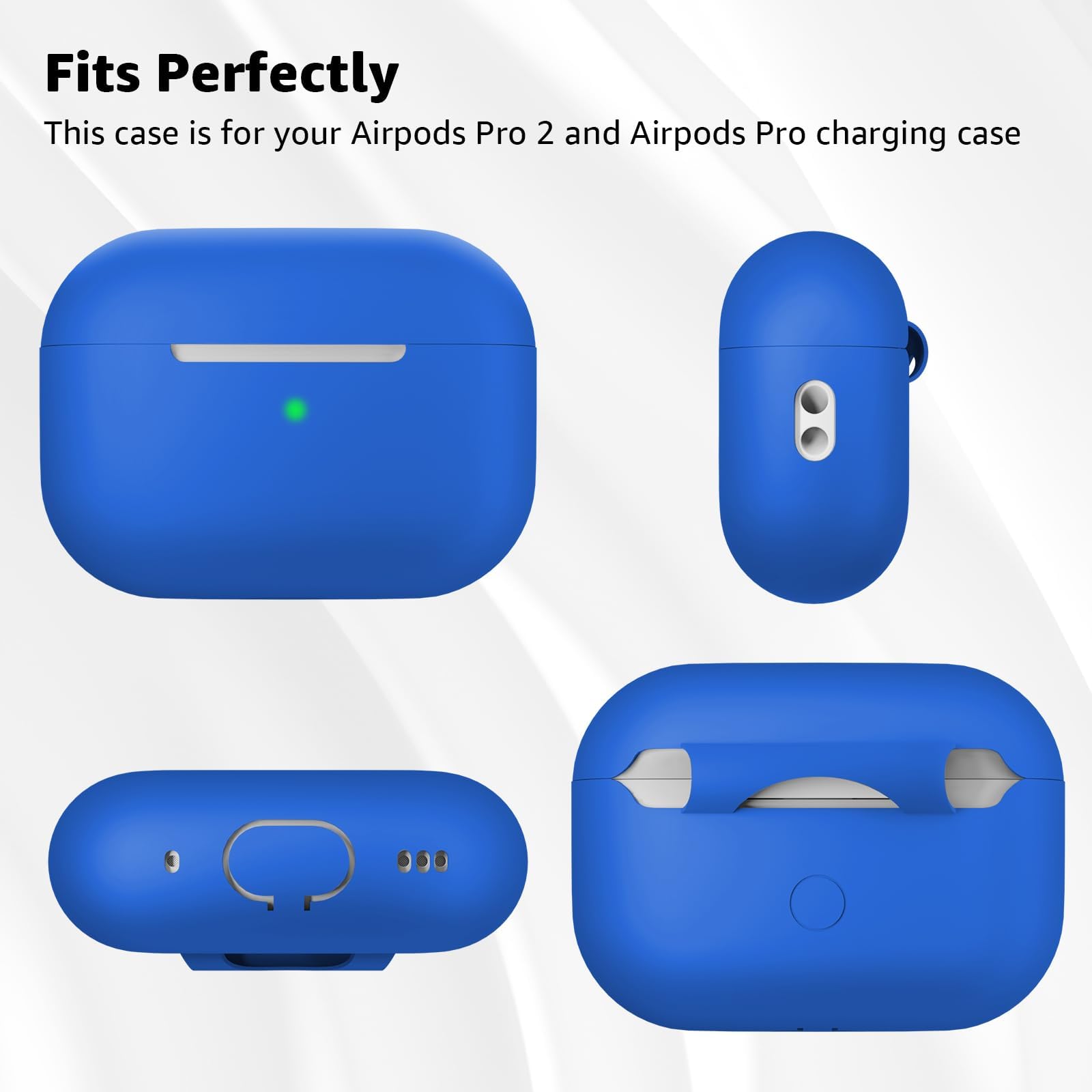 Silikon-Hülle Für AirPods Pro 2 – Mit Reinigungsset & Umhängeband, Front-LED Sichtbar, Milchteefarben