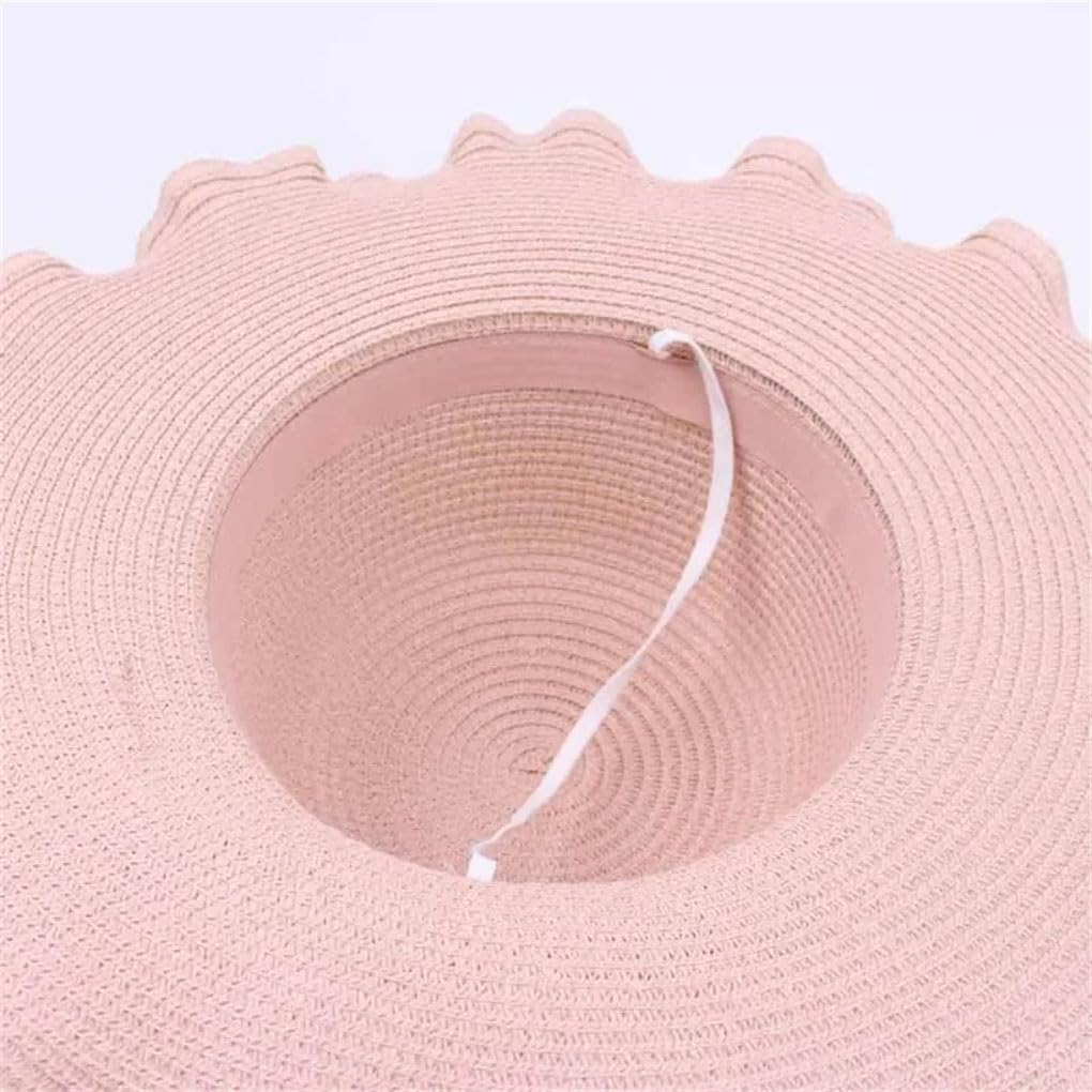 Sombrero de paja para mujer, transpirable, con flores grandes, simple, para playa, vacaciones, playa
