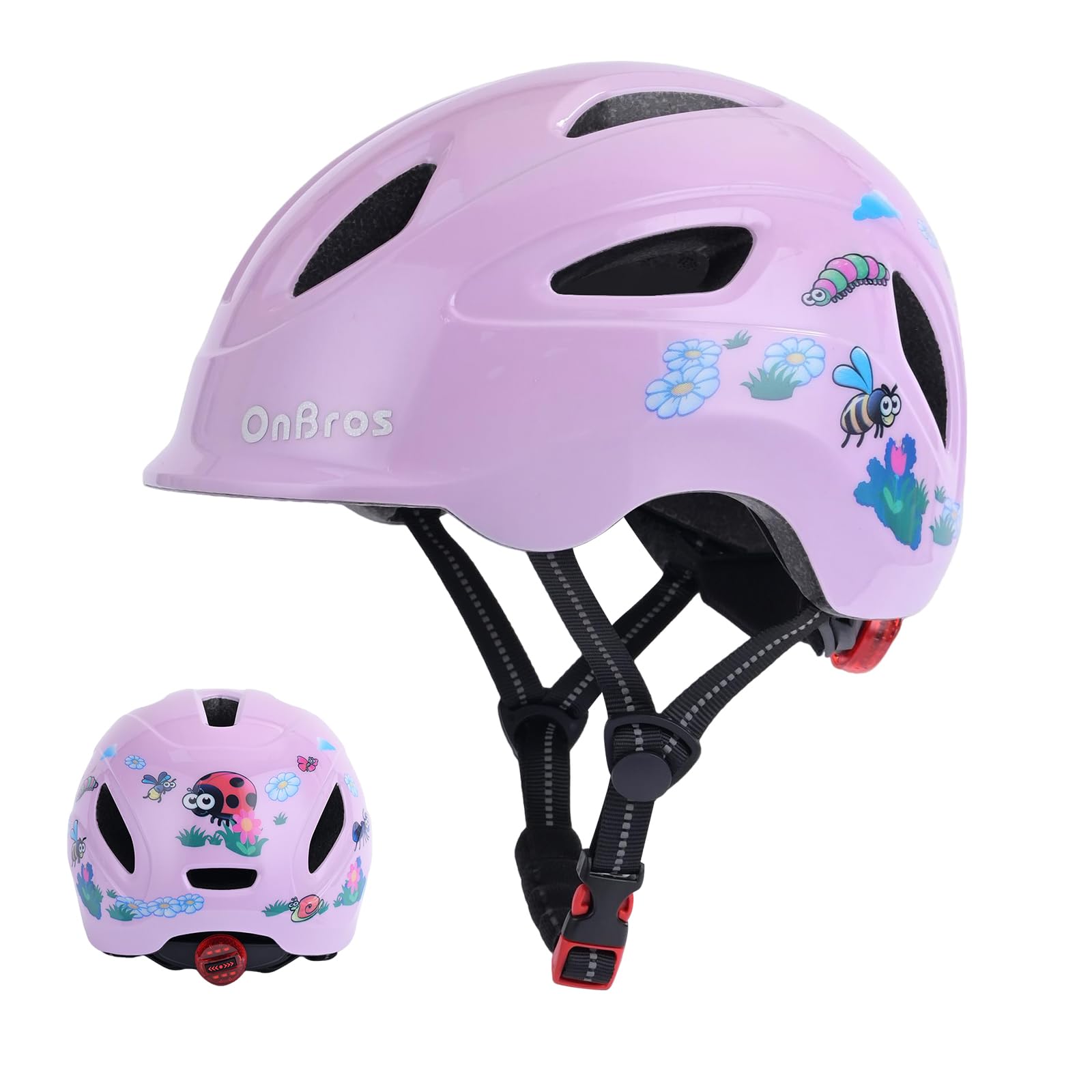 OnBros Kids Bike Helmet with LED Light for Boys Girls 3-8 Years