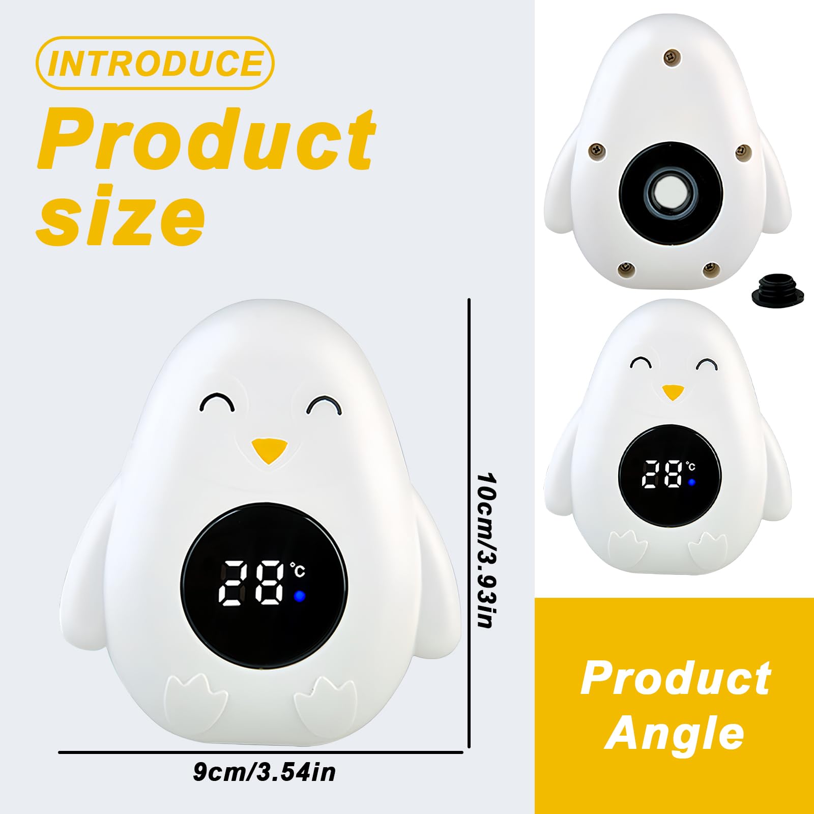 Thermomètre De Bain Bébé Rechargeable - Avec Alarme LED Et Mesure Précise De L'Eau
