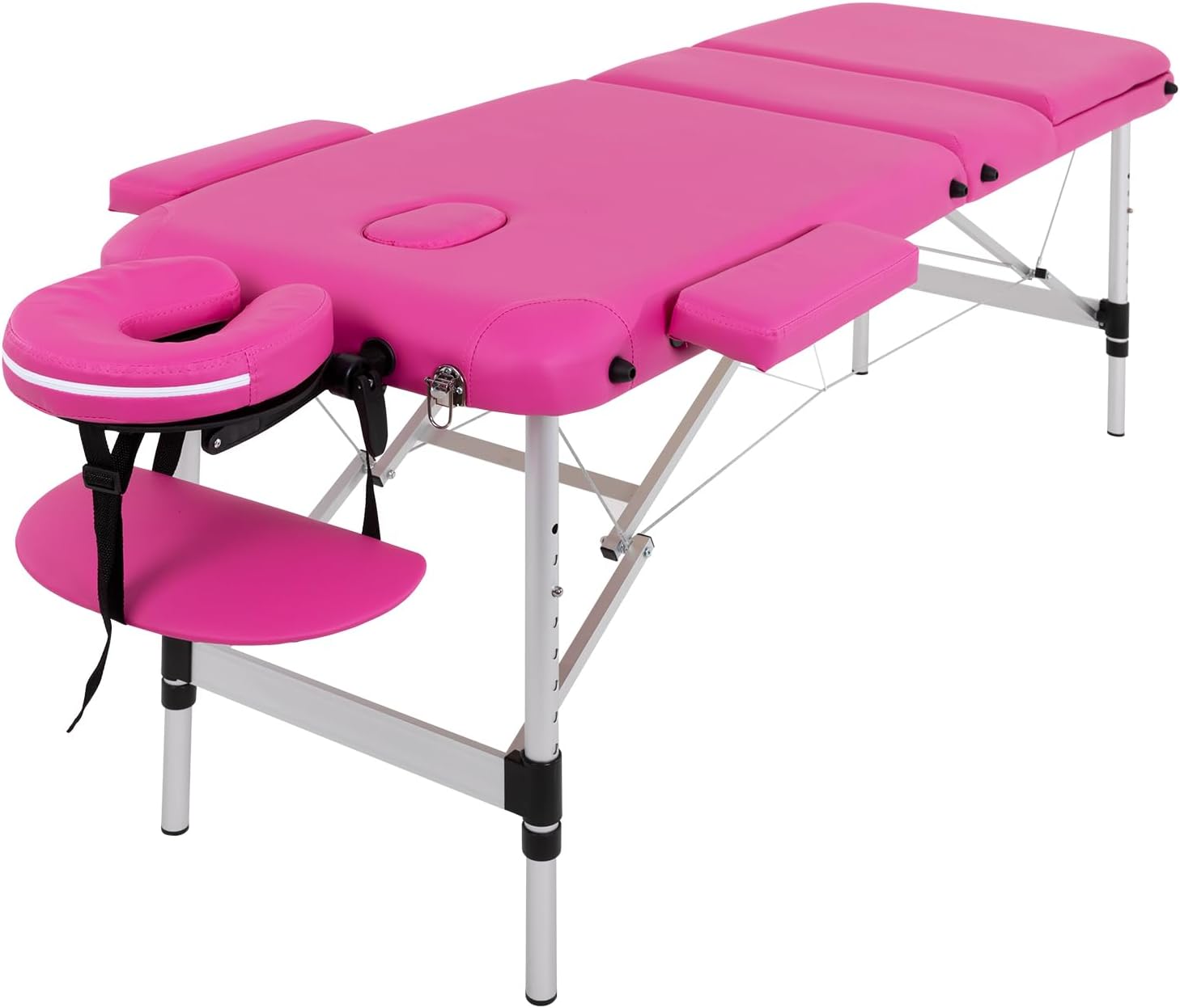 PayLessHere Massage Table Portable Massage Bed Aluminium 3 Folding Lash Bed Spa Bed Height Adjustable Spa Table with Non-Woven Bag for Spa Footmassage Facial CareSpa Tattoo