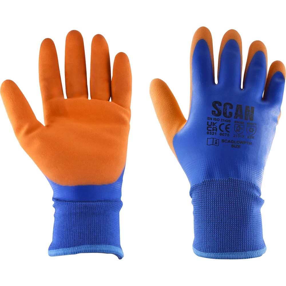 Scan SCAGLOWPTHL Thermal Waterproof Latex Gloves - Size: L
