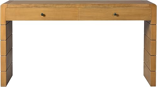 Miniatura 196 de Mesa consola contemporánea con parte superior de madera de hormigón de inspiración industrial, armario de almacenamiento de acento para sala de Gris