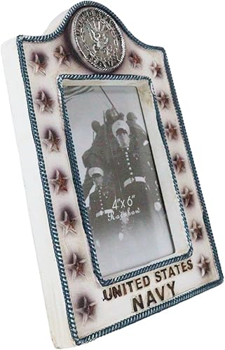 Miniatura 4 de Ebros Gift Emblema patriótico de águila de la Marina de los Estados Unidos con estrellas de rango y cuerdas trenzadas, borde de 4 x 6 pulgadas,