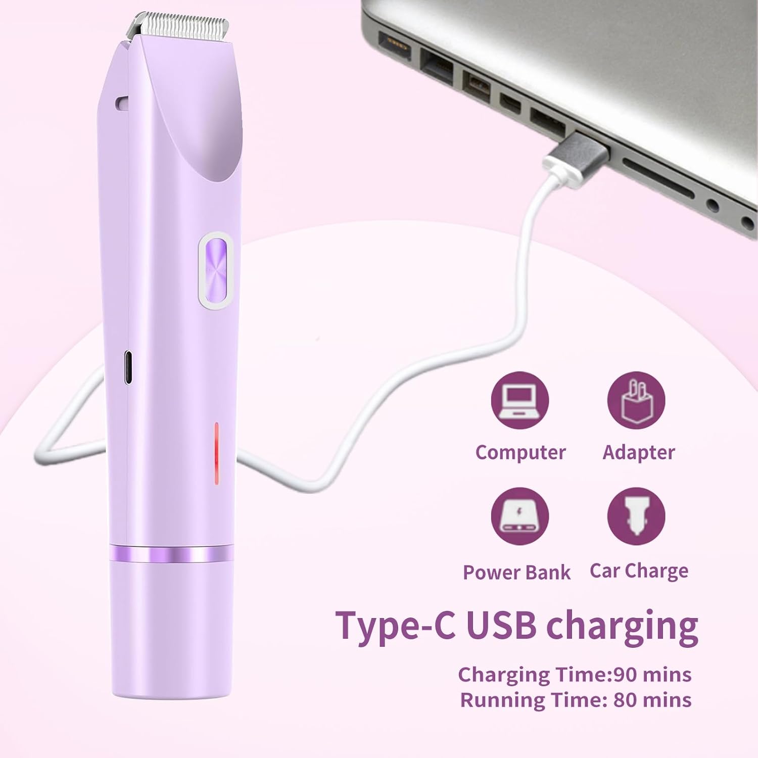 2 in 1 Bikini Trimmer for Women, Rechargeable Electric Razors for Women, Wet/Dry Use Lady Electric Shaver for Bikini Face Lip Underarm Legs Pubic Hair - Image 7