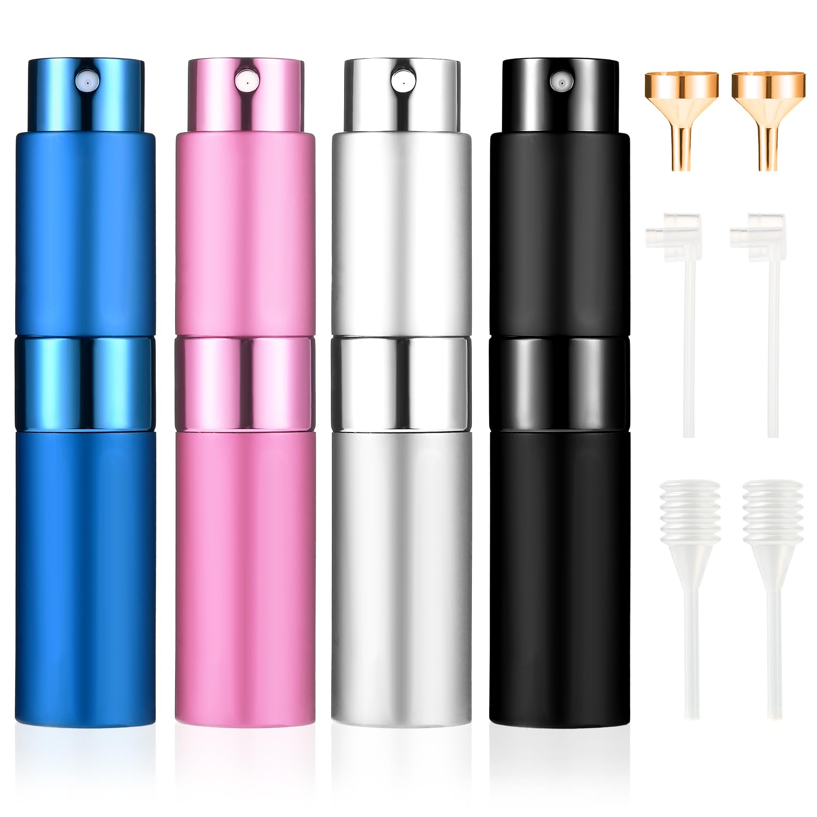 8ml Perfume Spray Bottle Perfume Travel Refillable Bottle Empty Cologne Dispenser Portable Sprayer Travels Cologne Sprayer Mini Empty Pocket Perfumes for Travel (4 Colors)