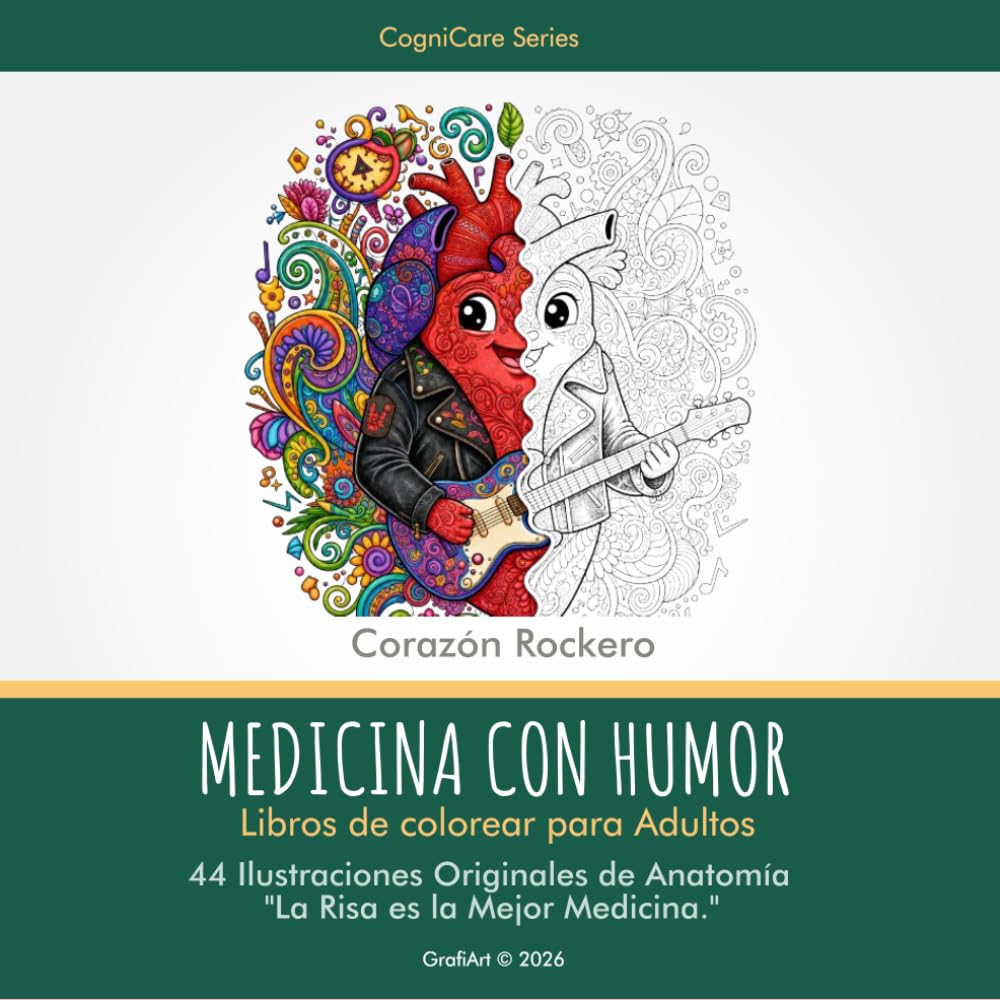 Medicina con Humor: Libro de Colorear para Adultos.: 44 Personajes Kawaii de Anatomía — Órganos, Células y Sistemas del Cuerpo | Regalo para Médicos, ... y Estudiantes de Medicina (CogniCare Series)