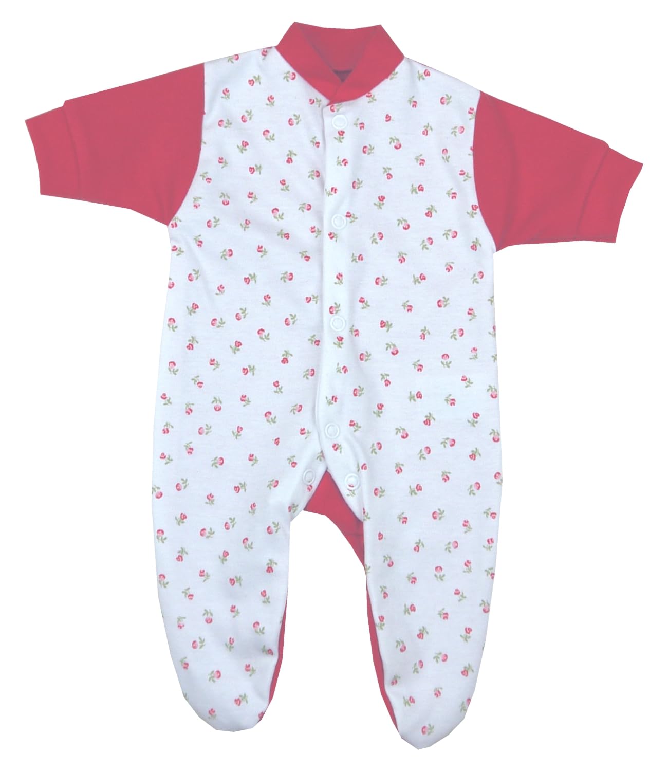 Babyprem Women's Red Rose Premature Early Baby Clothes Girls Cotton Sleepsuit 5.5-7.5Lb 44-50Cm