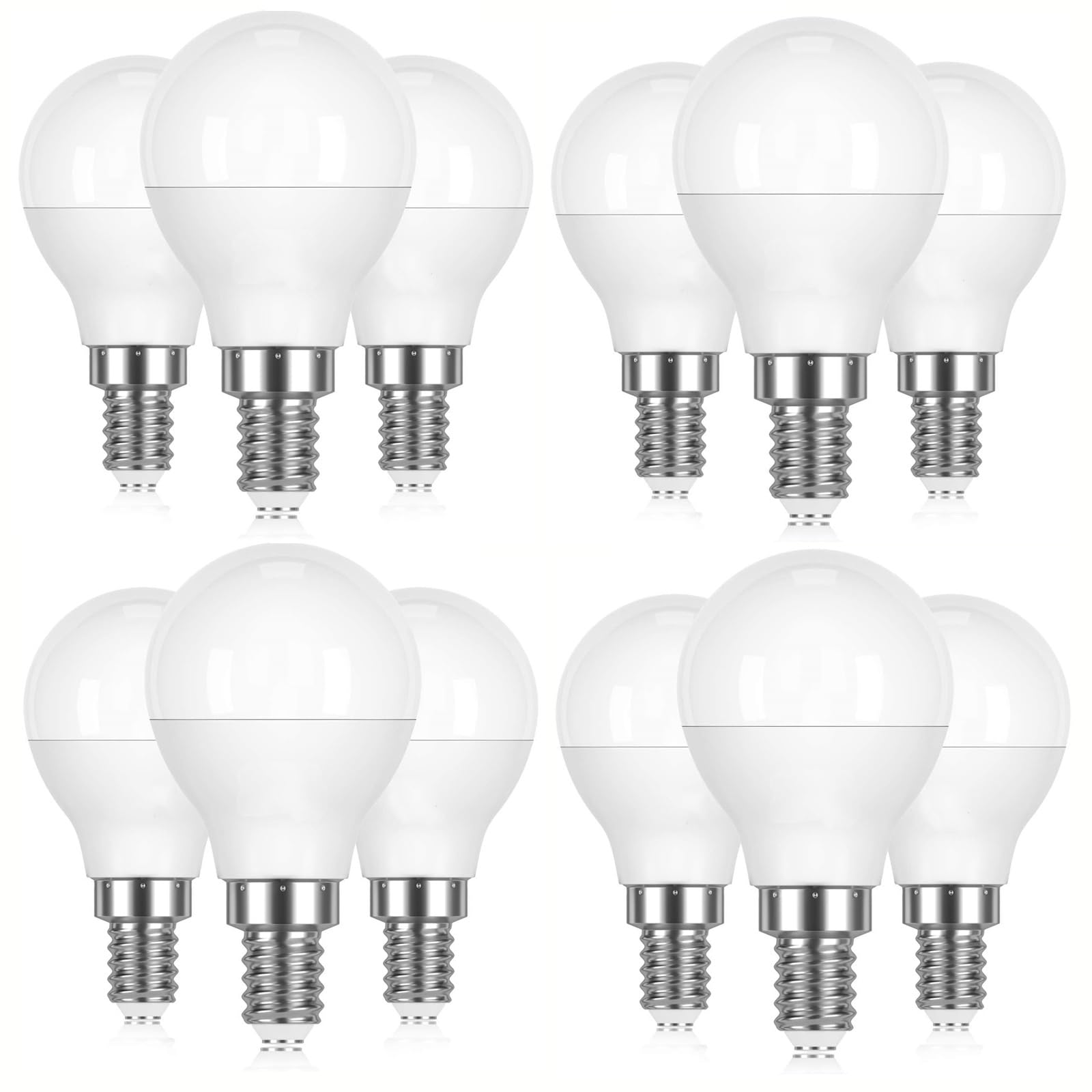 Pack de 12 Bombilla Led E14 9W Luz Cálida 3000K (Equivalente 90W) No Regulable 720 Lúmenes Sin Parpadeo Casquillo Edison Pequeño Para Lámparas de Techo y Pared(Warm White 2700K,5W)