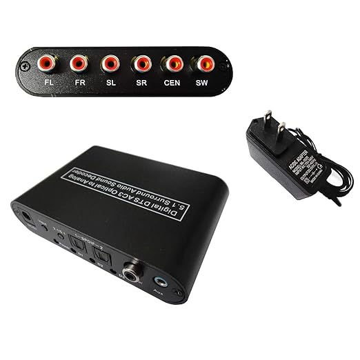 YouMe 5.1 Audio Decoder Digital to Analog Converter, Digital AC3 DTS SPDIF Toslink Coaxial