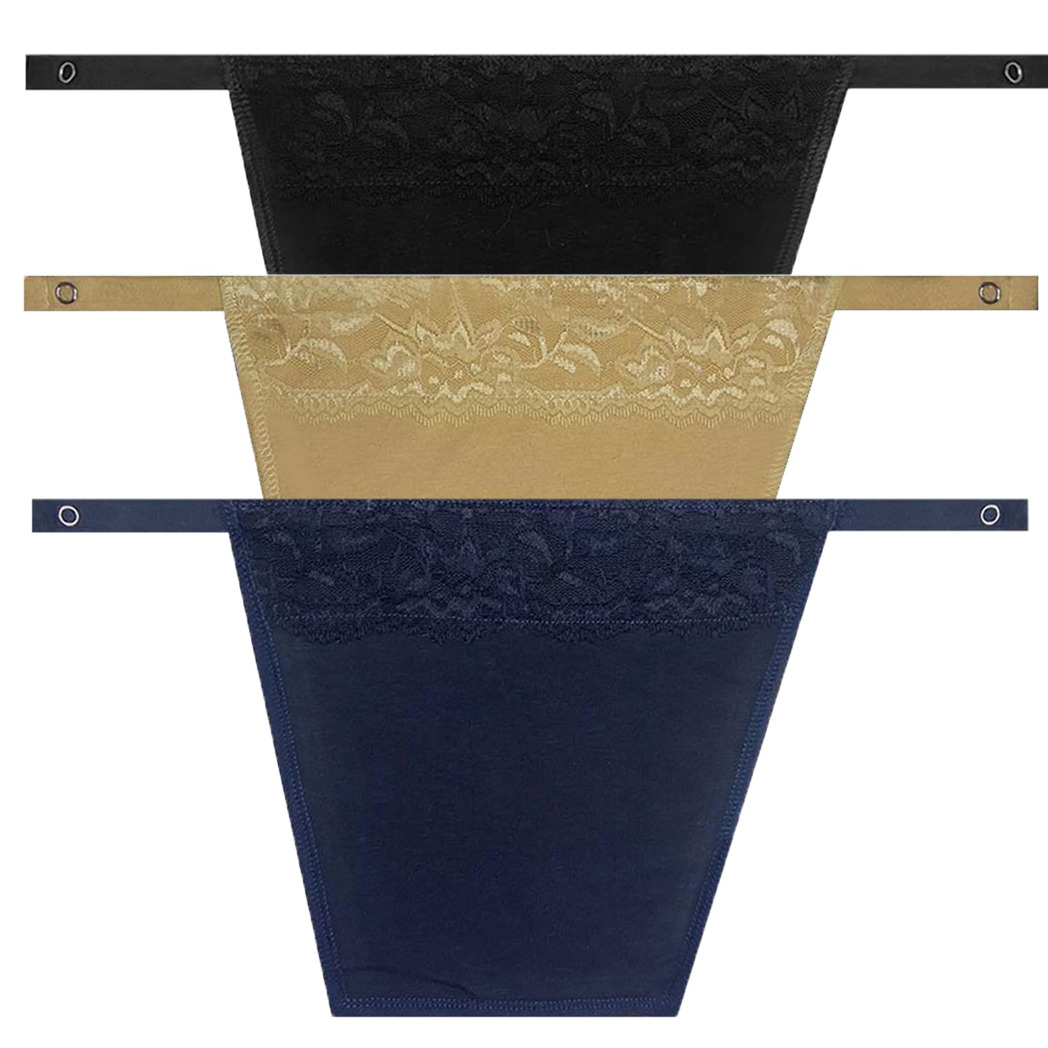 Shoppy Villa - Cotton Clip On Camisole for Women Mock Lace | Cleavage Cover | Deep Neck Cover Up Inners Cami Secret | Slip for Women Inner | Free Size | Set of 3