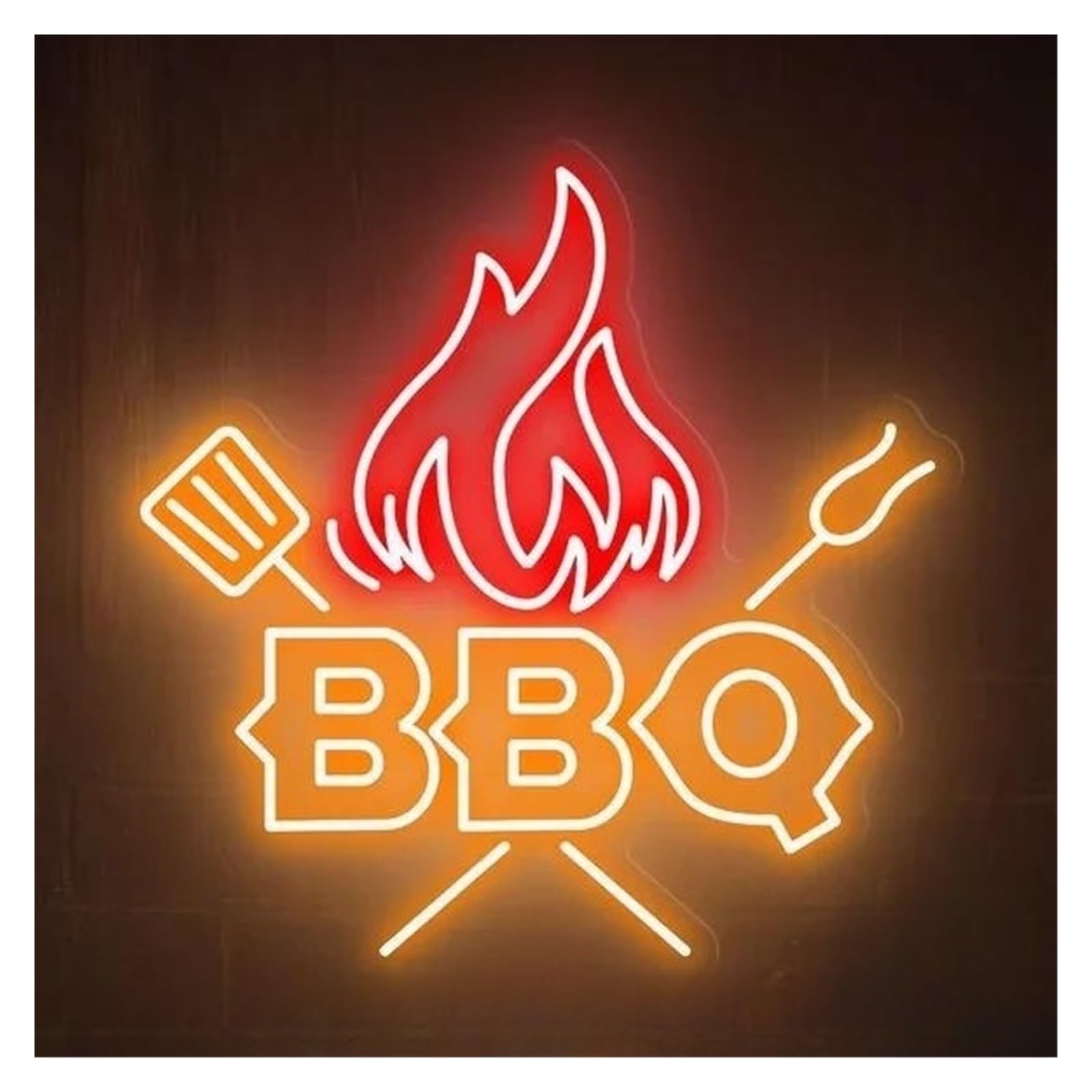 SHOUXI Sign Lamp BBQ Neon Signs Barbecue Beer Bar Club Home Wall Decor Hanging Business Window Display Decorative Lights 40cm(D)