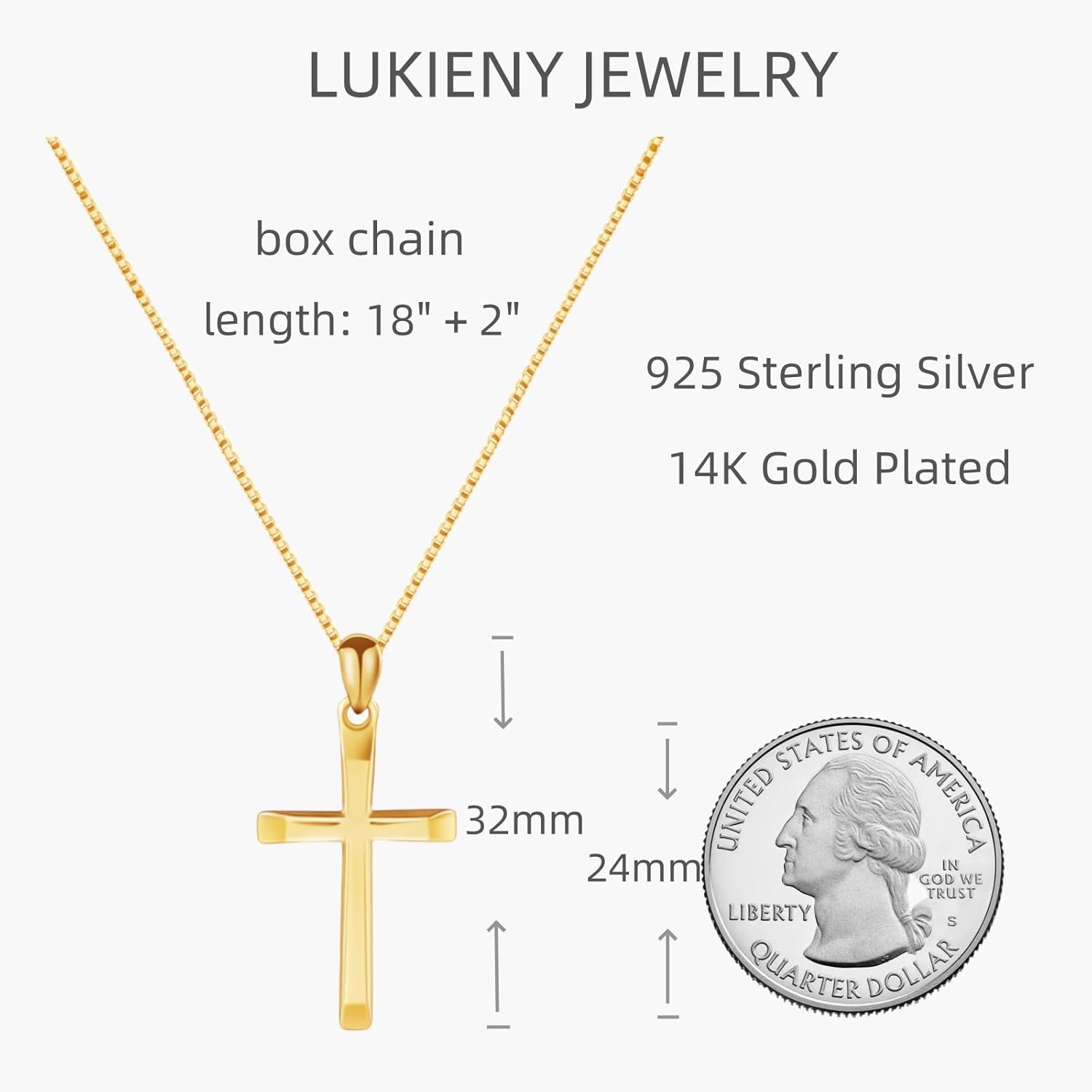 925 Sterling Silver Cross Necklace for Women Comes with Love Jewelry Box Packaging Perfect Gift for Her - Image 4