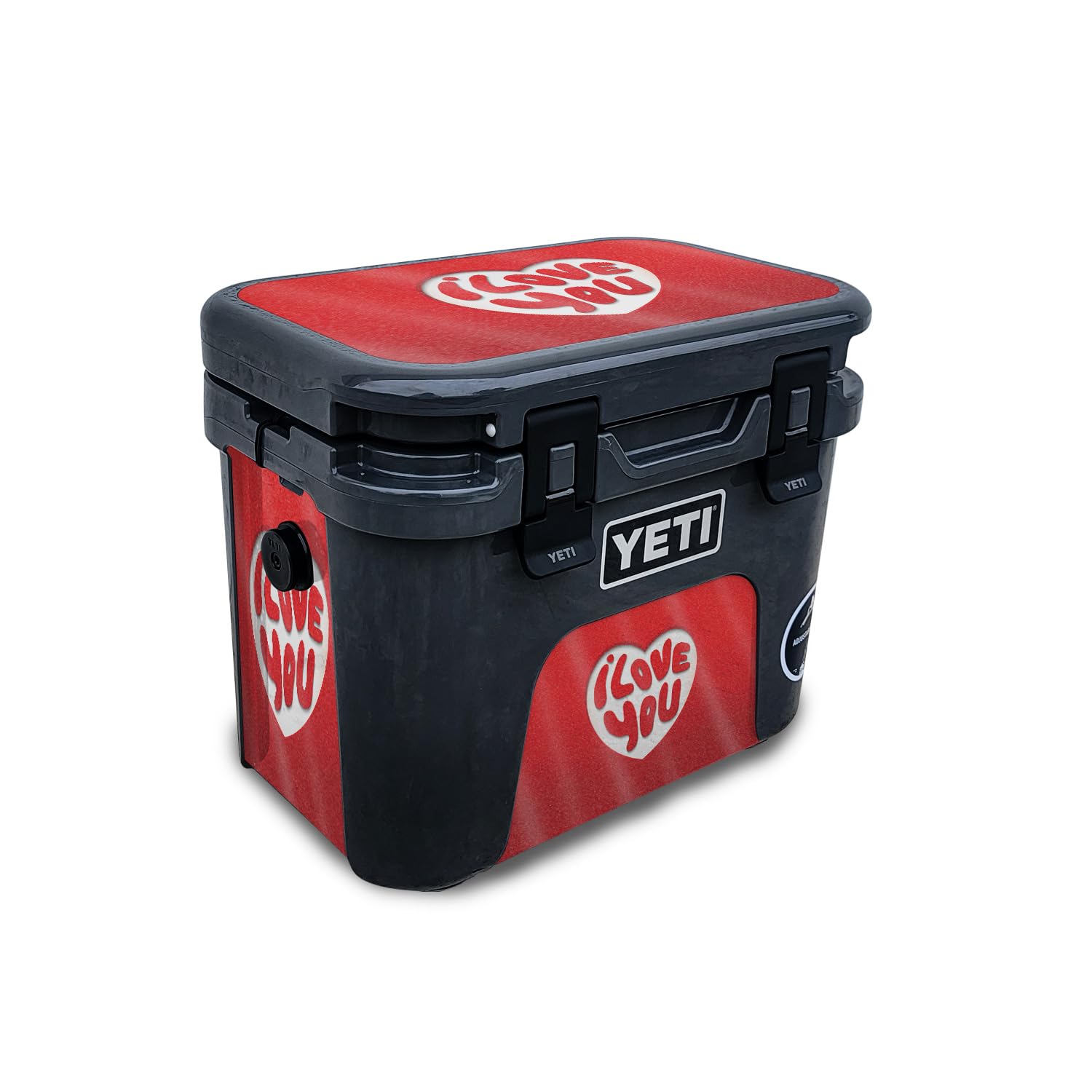 Glossy Glitter Skin Compatible with Yeti Roadie 15 Hard Cooler - I Love You - Premium 3M Vinyl Protective Wrap Decal Cover - Easy to Apply | Crafted in The USA by MightySkins