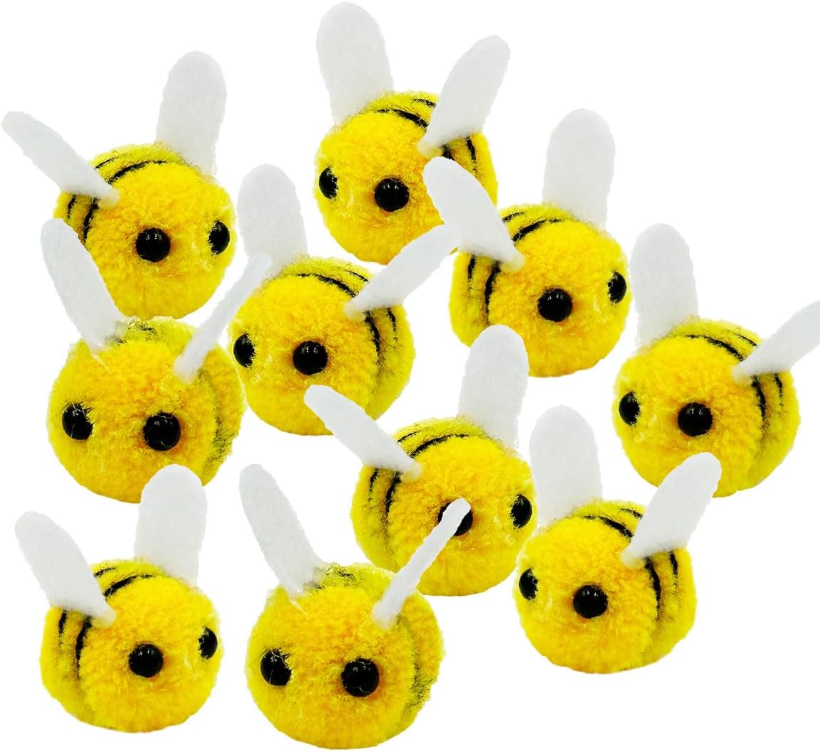 Amazon.com: Suartus Mini Wool Felt Bee - 50Pcs Felt Bees for Crafts ...