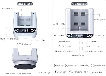 自動カード　シャッフルディーラーマシン　360°回転バッテリー内蔵2000mAh Amazon.co.jp: カードシャッフラー 自動カードディーラーと