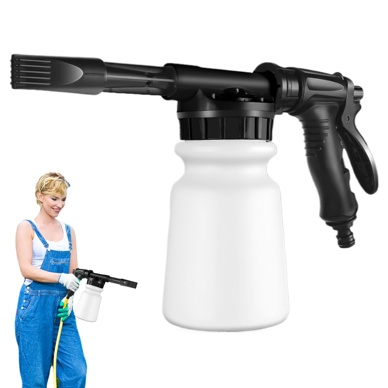 Schiuma 1L - Pulizia Alta Pressione Schiuma Abbondante | Spruzzatore Schiumaa da Giardino con Attacco Rapido Universale | Per Proprietari Auto, Casa, Giardinaggio per Lavaggio Auto Esterno, Irr