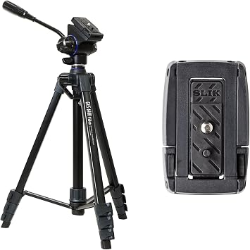 Slick Slik Smartphone Tripod, GX-S 6400 Video with One More Quick Shoe Set, Lever Lock, 0.8 inch 21 mm Pipe Diameter, 2-Way Head for Video Shooting, Height 62.2 inches 1580 mm, Quick Shoe Type,