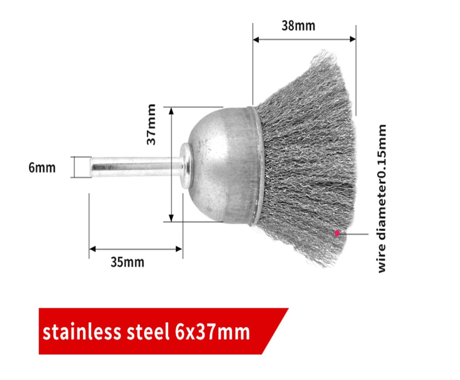 1 szt. 2-3" szczotka druciana ze stali nierdzewnej/mosiężnej, trzpień 1/4" do polerowania wiertłem | Do chwytu wiertła 1/4" Do polerowania(1PC steel 37)