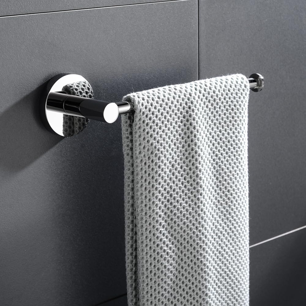 Lot de 4 porte-serviettes ronds en acier inoxydable pour salle de bain