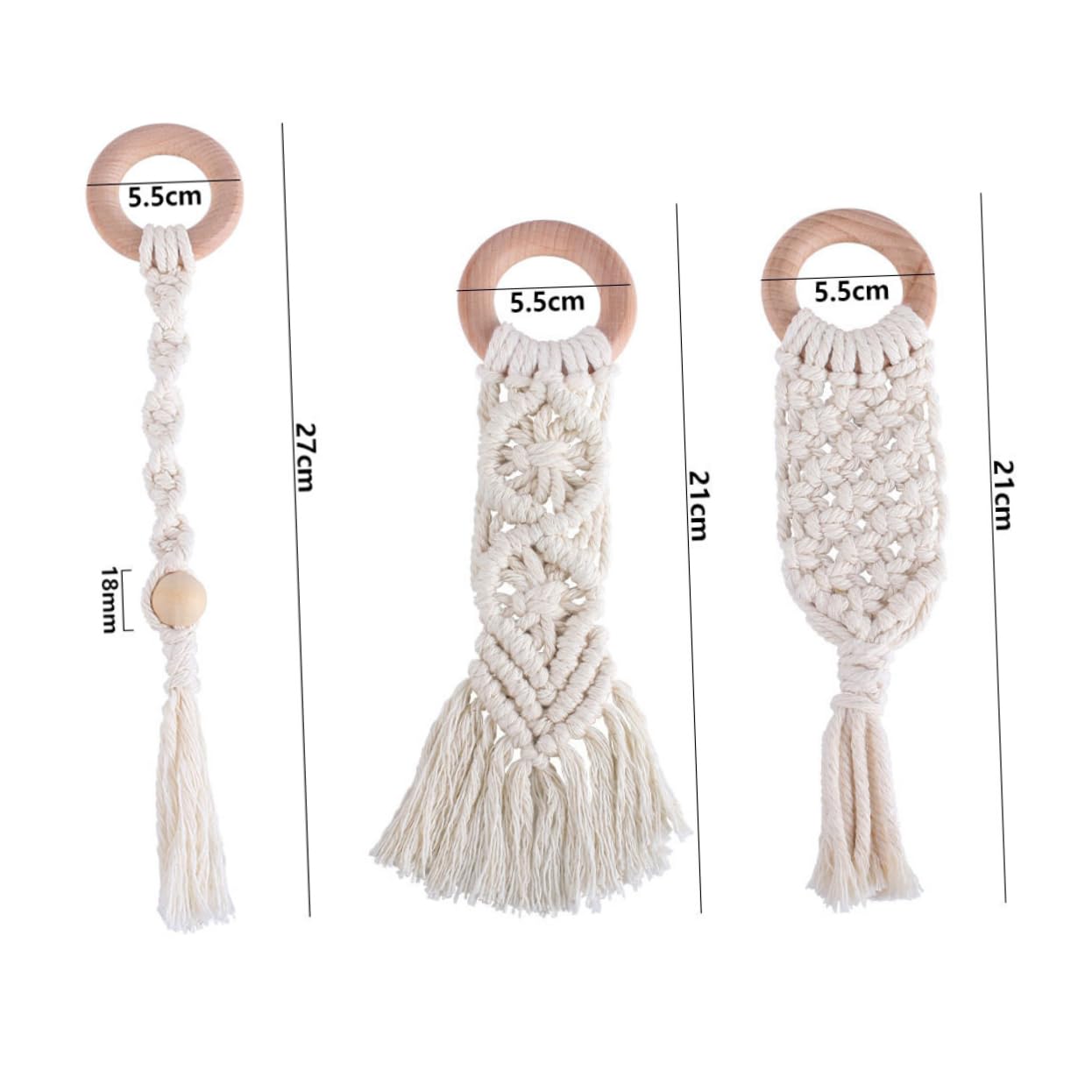 Toddmomy Cotton Rope Molar Rod Handmade for Babies Easy Cleaning Promotes Healthy Teeth Growth