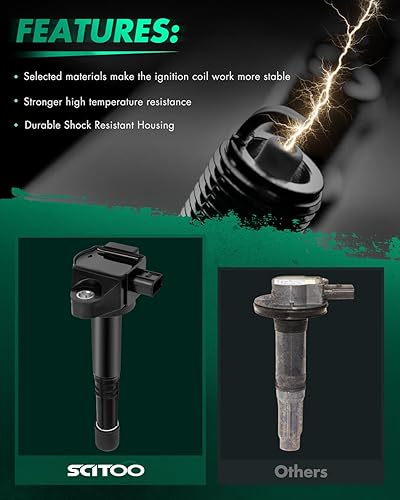 Vista 2199 de SCITOO 1 bobinas de encendido con 4 bujías de iridio para Chevrolet 2011-2015 Cruze 1.4L 2016 Cruze Limited 1.4L 2012-2020 Sonic 1.4L 2013-2021 Trax