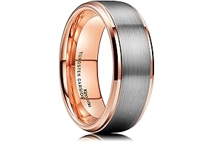 Duo Unisex 18k Rose Gold Plated Tungsten Carbide Ring for the Refined and Modern