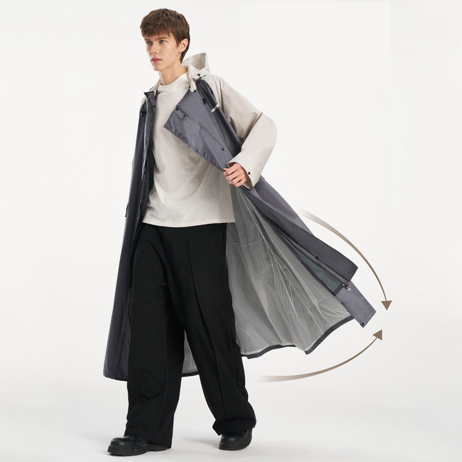 Regenponcho Herren Poncho Waterproof Rain Fahrrad Mit Ärmel Regencape Army Regenschutz Wandern XXL Große Größen Campingausrüstung Rucksack Wasserdicht Festival Einweg XL Regenjacke Regen Camping