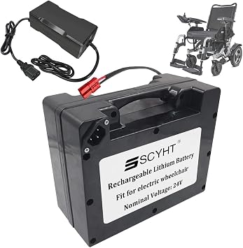 Lithium Battery 24V 20Ah 6Ah 8Ah 10Ah 12Ah 15Ah 25Ah 18Ah Replacement Battery 24V Electric Wheelchair Batteries with Charger and Hook Up,24v10ah