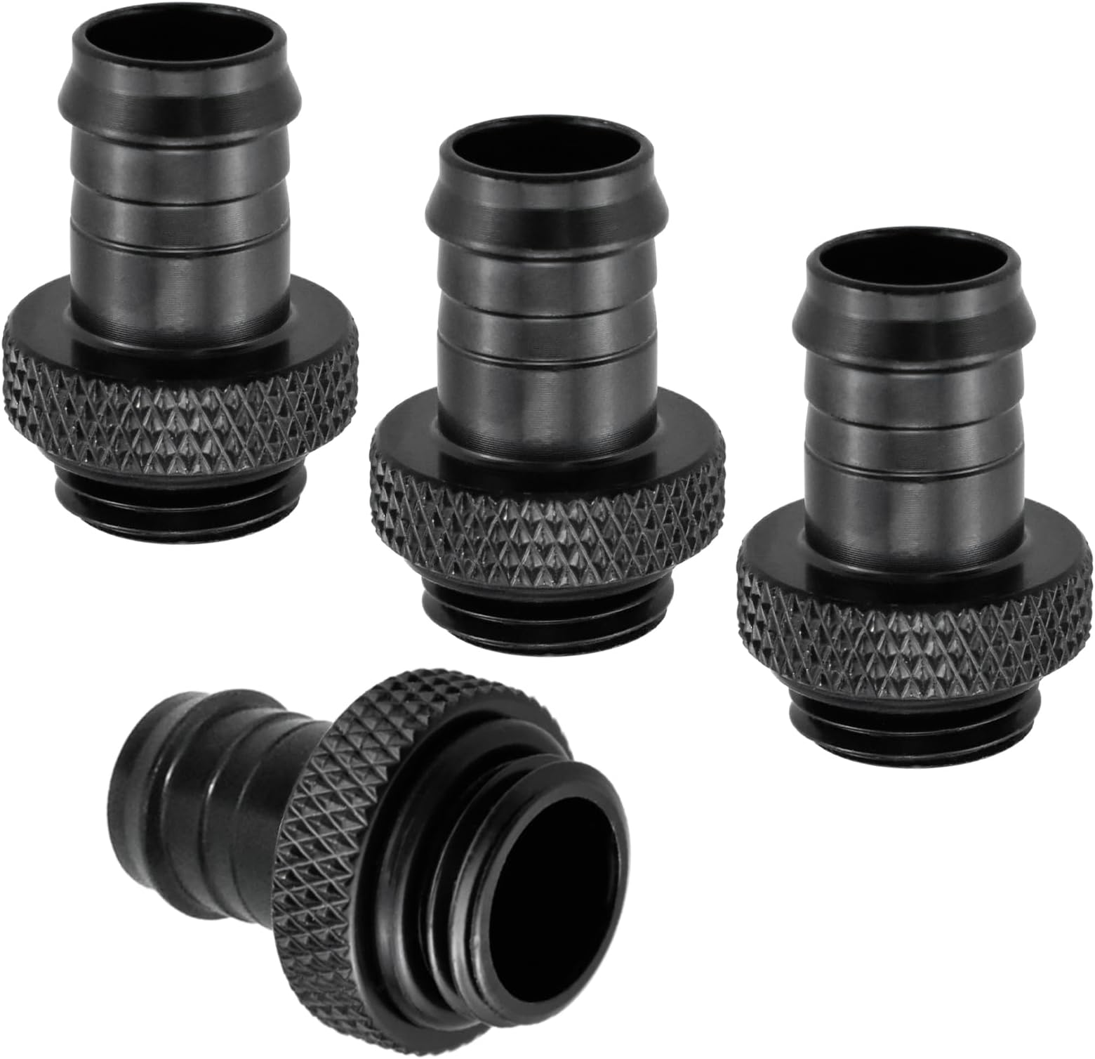 4-Pack G1/4" to 3/8" Barb Fitting for Soft Tubing, PC Water Cooling System Soft Tube Connectors