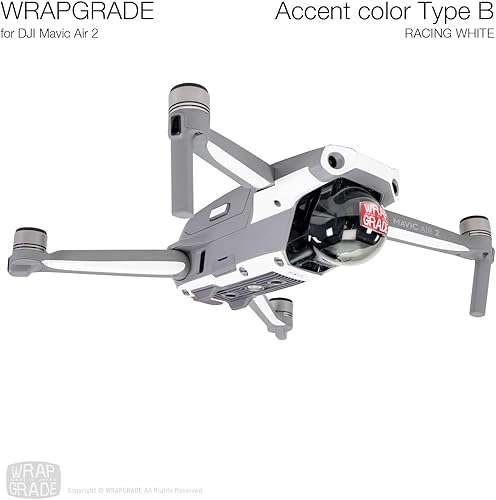 Miniatura 2 de Wrapgrade Skin compatible con DJI Mavic Air 2  Color de acento B (blanco racing)