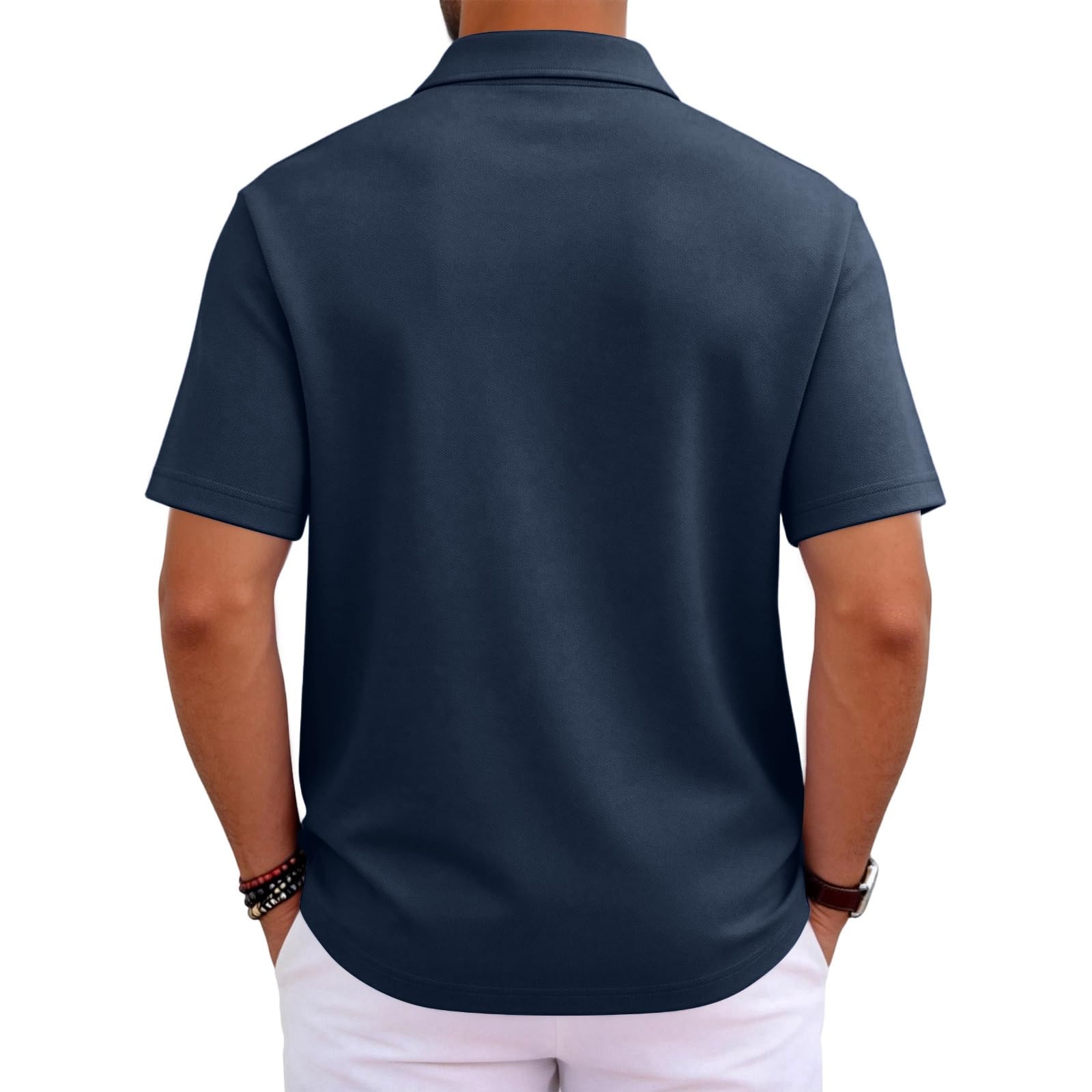 MOKBAY Polo Hombre Manga Corta Slim Fit Gym Transpirable Basica Fincut Camisetas Manga Corta Hombre Verano Deportivo Trabajo Casual Camisas