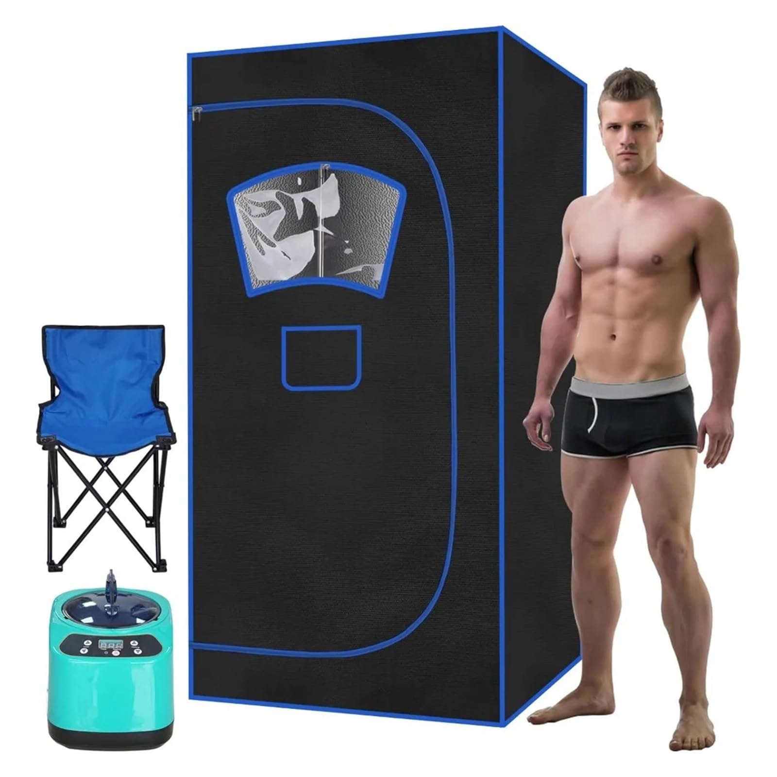 Portable Sauna - At Home SPA For Relaxation, 3 Liters 1100 Watt Steamer Large Space Box Remote Control Pilates(70x34 x34)