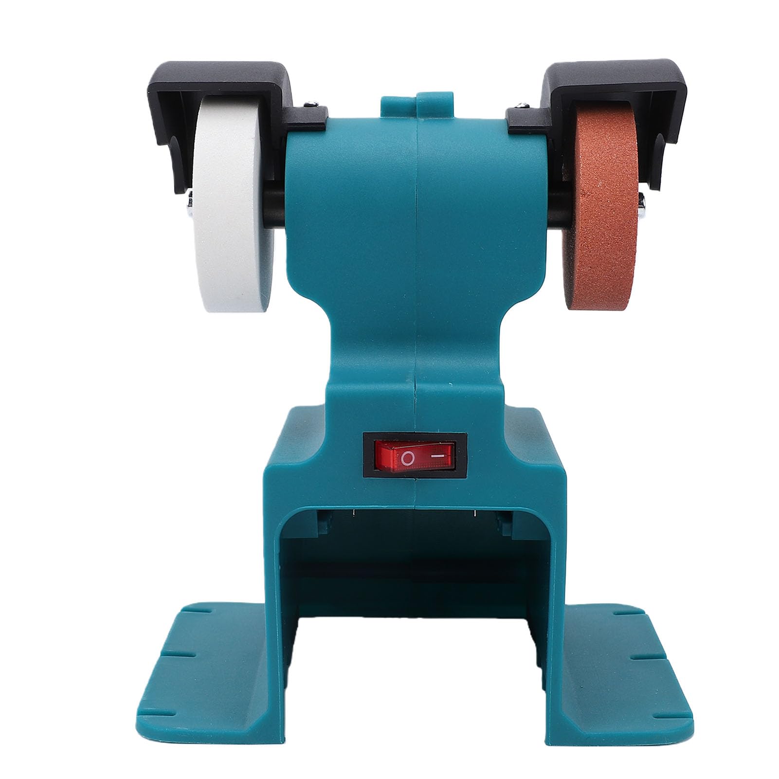 Eujgoov Mini Amoladora de Banco Inalámbrica 200W 7000rpm con 2 Baterías de 4Ah y Herrajes de Montaje para Batería 18V-21V, Esmerilado y Pulido (Enchufe de la UE 100-240V)