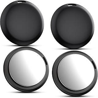 ZOOBELIO Air Tracker Tags 4 Pack – Bluetooth Wallet Tracker, Keys Finder Work with Apple Find My (iOS Only), Smart Item Locator Tags for Luggage, Backpack, Phone (Black)