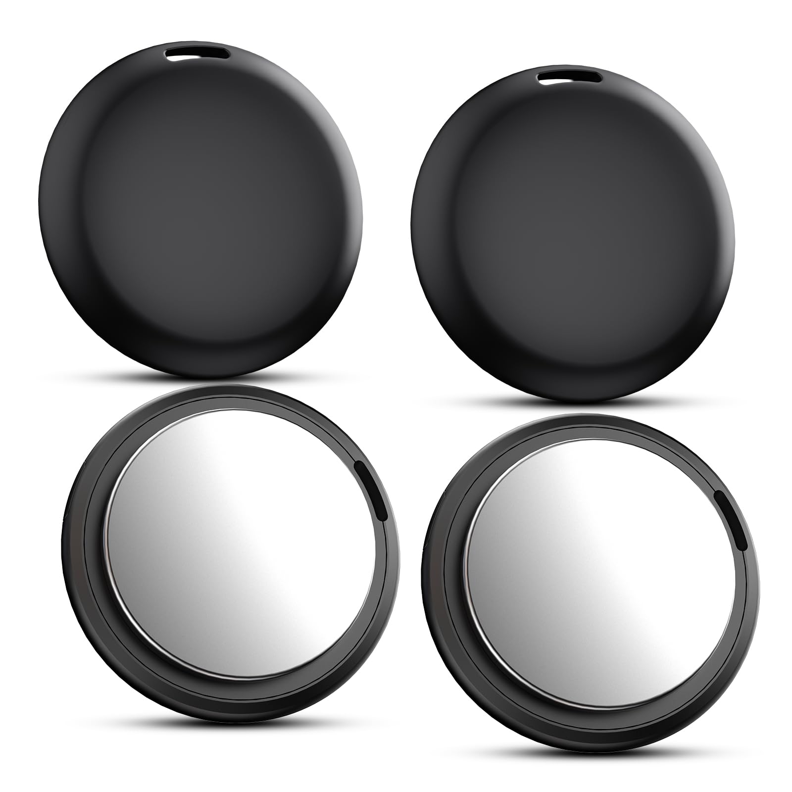 Air Tracker Tags 4 Pack - Bluetooth Wallet Tracker, Keys Finder Work with Apple Find My (iOS Only), Smart Item Locator Tags for Luggage, Backpack, Phone (Black)
