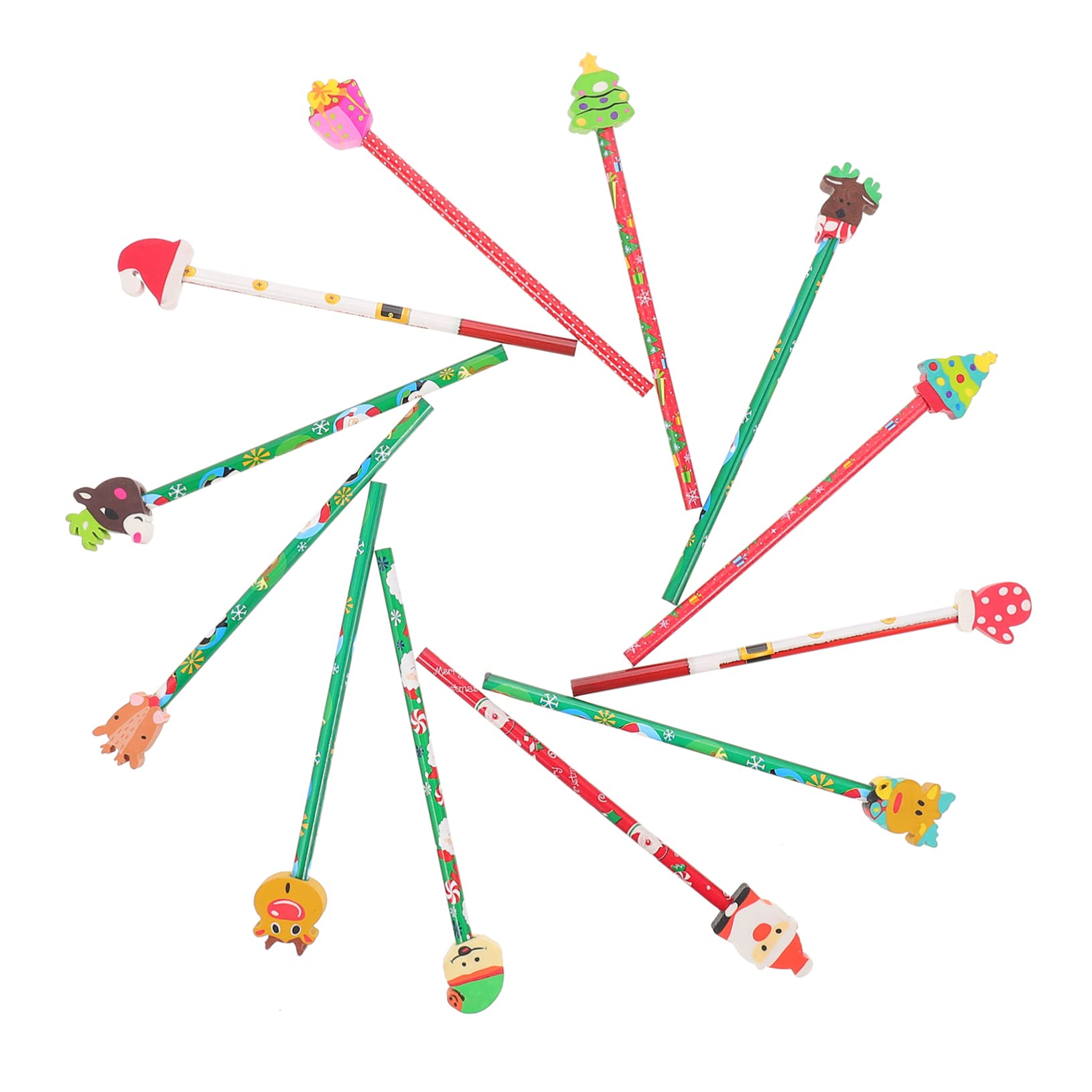 Housoutil 96 Pièces Crayons à Bois avec Gomme pour Garçon Fille Fournitures Scolaires Colorées de Noël Crayons Hb pour Dessin et Lot Créatif pour Garçons et Filles