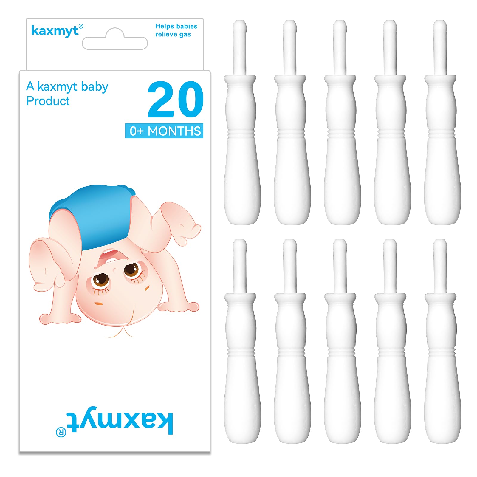 Gas and Colic Reliever for Babies, Effective Instant Constipation Relief for Babies, Natural Solution for Baby Colic and Gas Relief (20 Count, White)